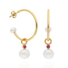 Gossip Pink Halka İnci Küpe