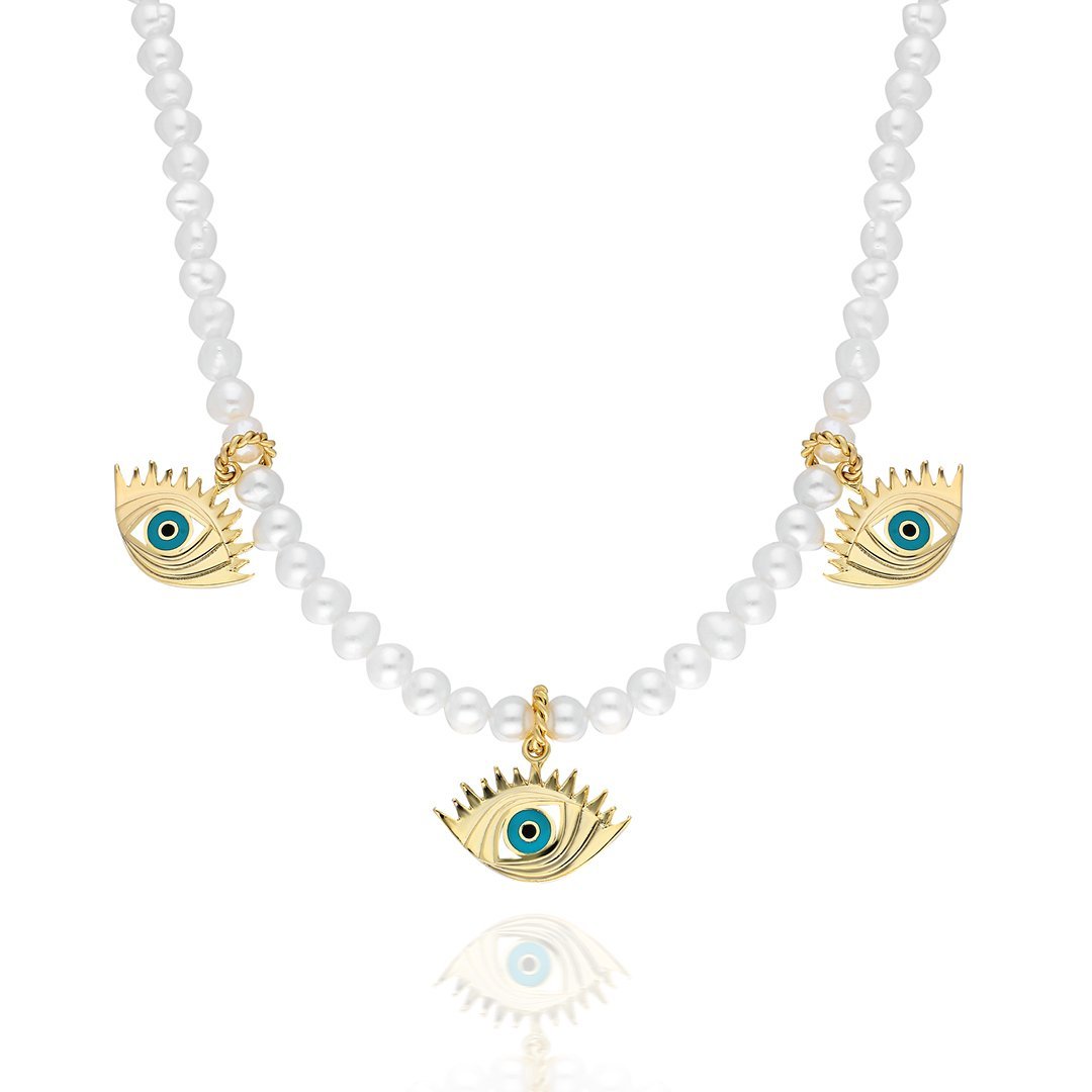 Small Evil Eye İnci Kolye