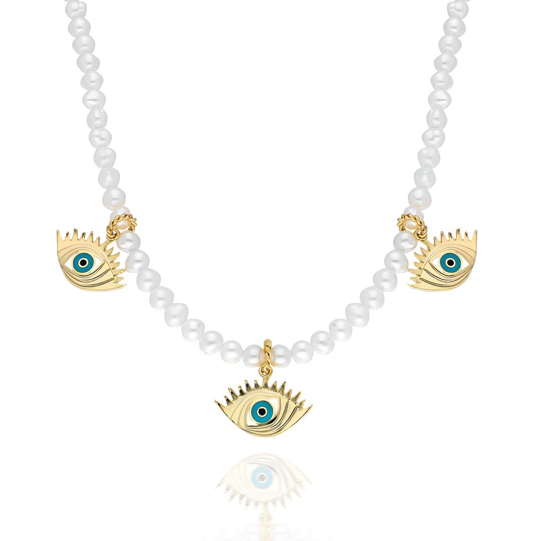 Small Evil Eye İnci Kolye