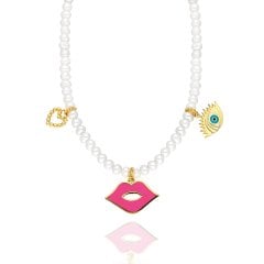 Charm Pembe Dudak İnci Kolye