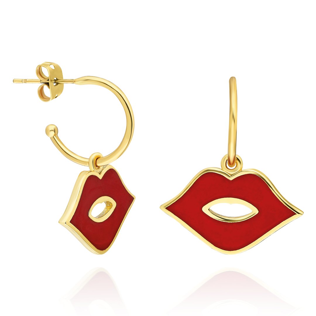Red Kiss Kırmızı Dudak Küpe