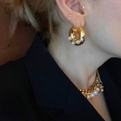 Pearl Hoop İnci Küpe