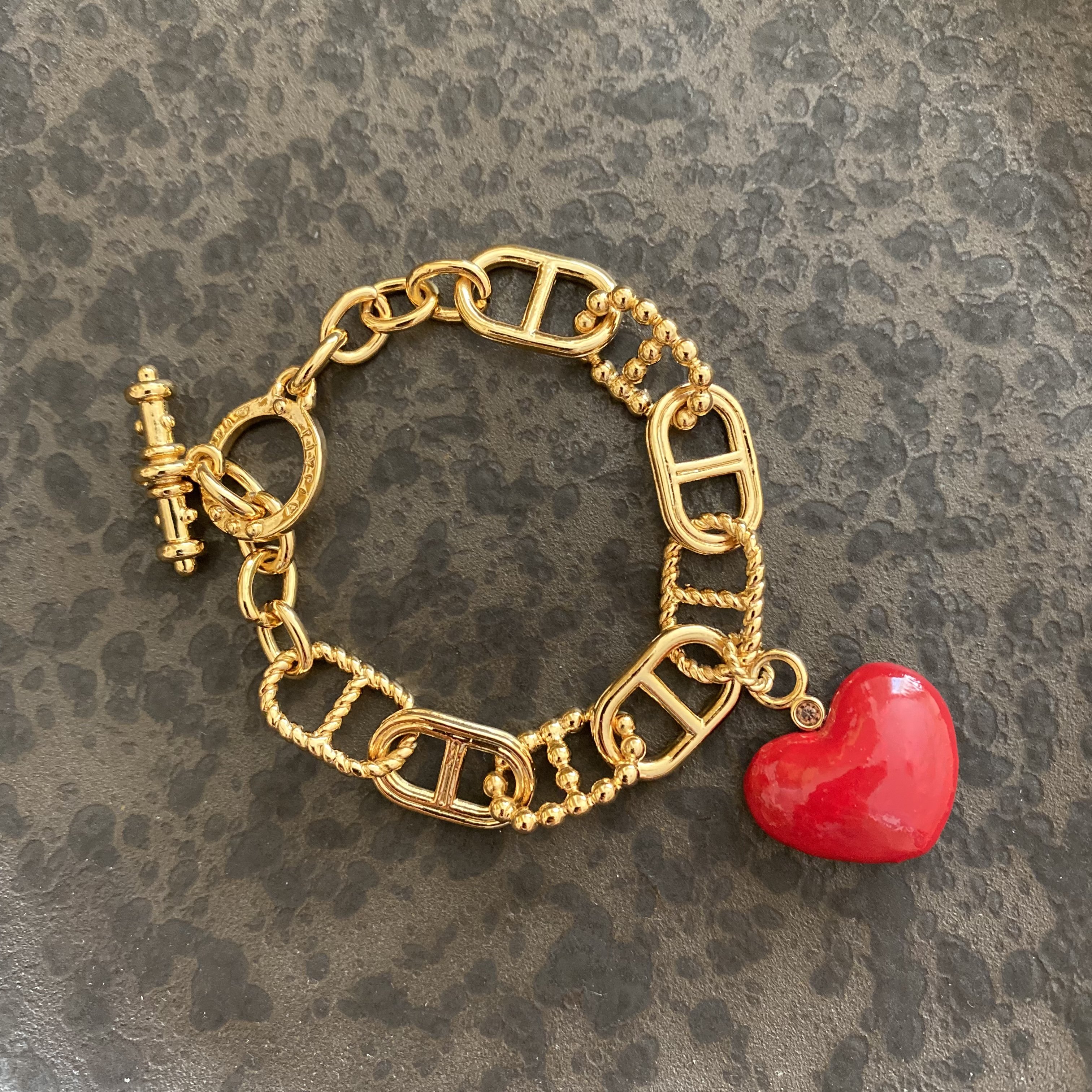 Red Heart Twinkle Kalp Bileklik
