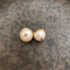 Pink Sweet Heart İnci Küpe