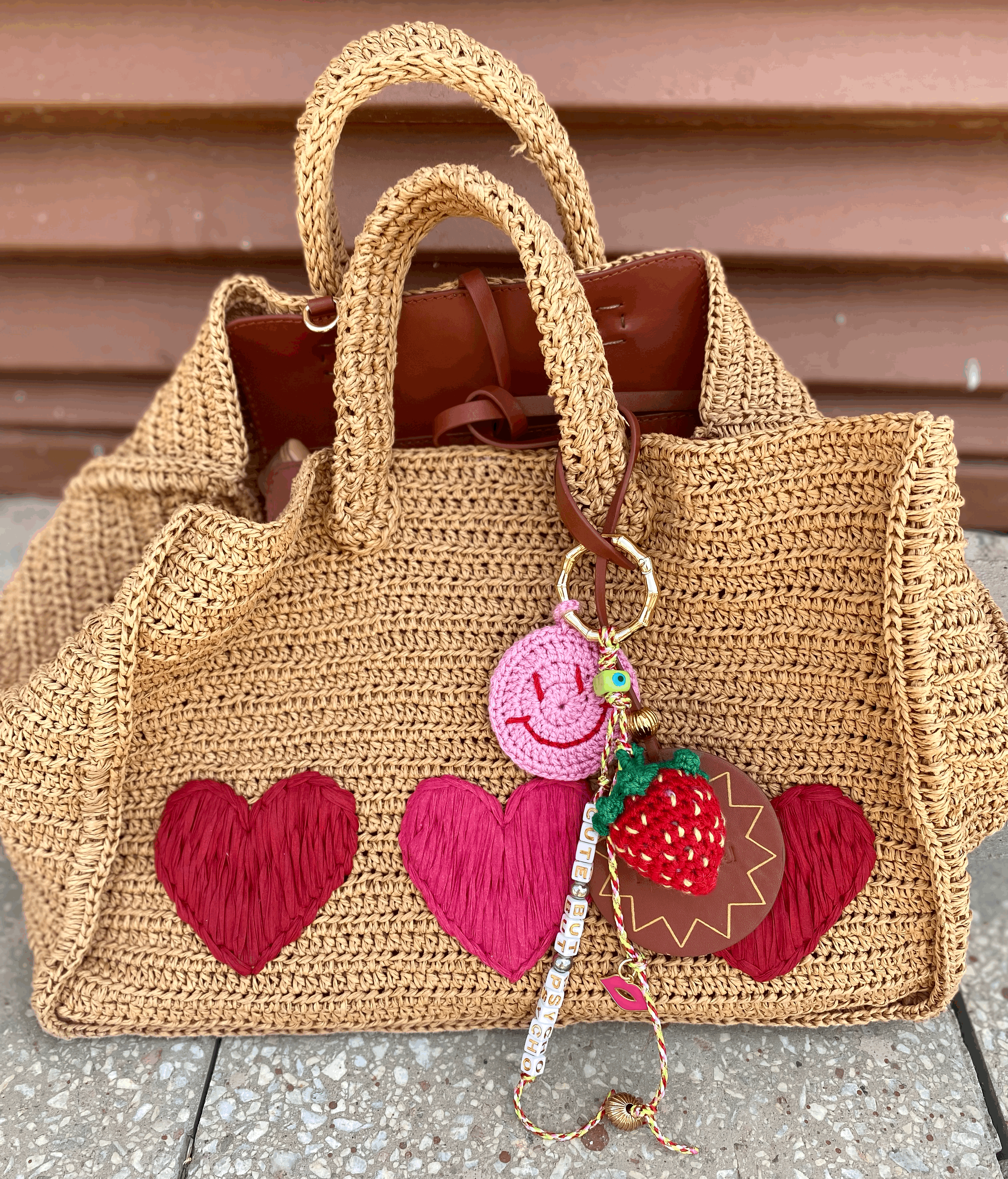 Pink Smile Bag Charm Anahtarlık